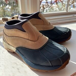 L.L. Bean Women’s Black and Tan Rain Boots